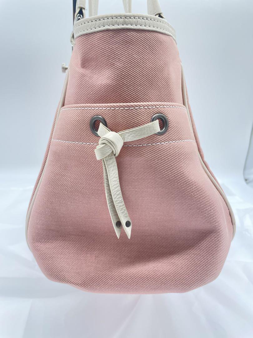 Burberry Blue Label Shoulder Bag Pink Check Canvas Leather Burberry Blue Label Shoulder Bag Pink Check Canvas Leather