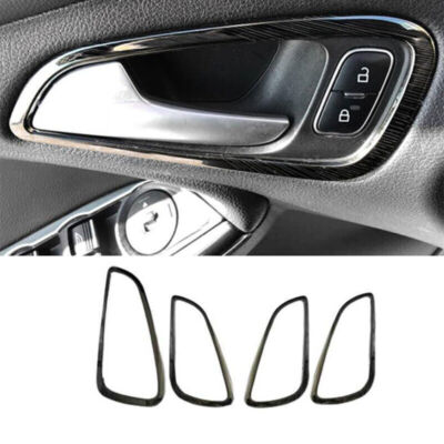 For Ford Focus 2015-2018 Titanium Frame Trim 4PCS Inner Door Handle Black