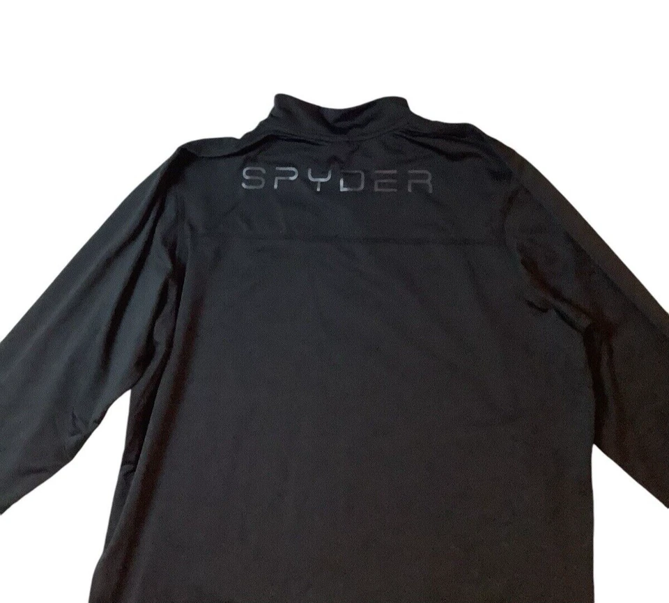 Spyder Active 1/4 Cremallera Pullover Sudadera Térmica Para Hombre Talla L Negro/Rojo Foto 4 de 4