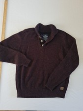 Mens Jumper Holmes  Co Size L Long Sleeve Button Neck Red Mix 13575