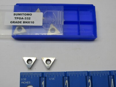 SUMITOMO TPGA-332 CBN SINGLE TIP INSERTS (10 PCS) GRADE BNX10 | eBay