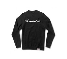 Diamond Supply Co. OG SCRIPT CREWNECK Black White Graphic Print Men's Sweatshirt