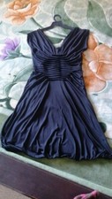 Vintage Short Black Mini Evening Dress With Bleats, size 4
