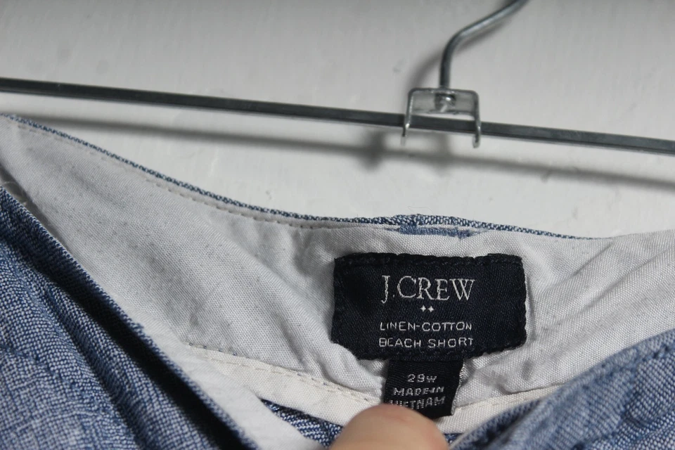 Pantalones cortos de playa J Crew para hombre de lino y algodón - azules - talla W29 (G46) Foto 2 de 3