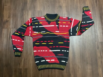 Oversized Vintage Knitwear Mens Vintage Men's Lg 90's Red Black