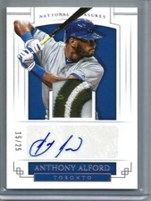 Anthony Alford 2018 National Treasures Autograph Game Used Jersey Patch #15/25