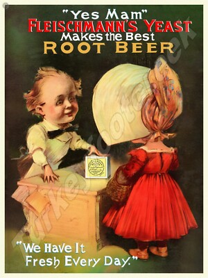 Fleischmann's Yeast ''Makes The Best Root Beer'' Metal Sign 3 Sizes to Choose From