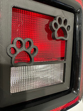 Dog Paw Outline in 3D - Blk for Jeep Wrangler JK/JKU/JL Rear Tail Light Cover