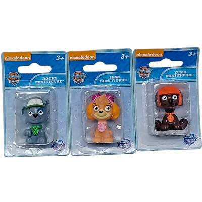 Nickelodeon Paw Patrol Mini Figurines Set of 3   Rocky Skye Zuma   New in Box