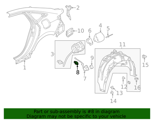 Clip de actuador genuino Honda 91691-TA0-003 - Imagen 2 de 2