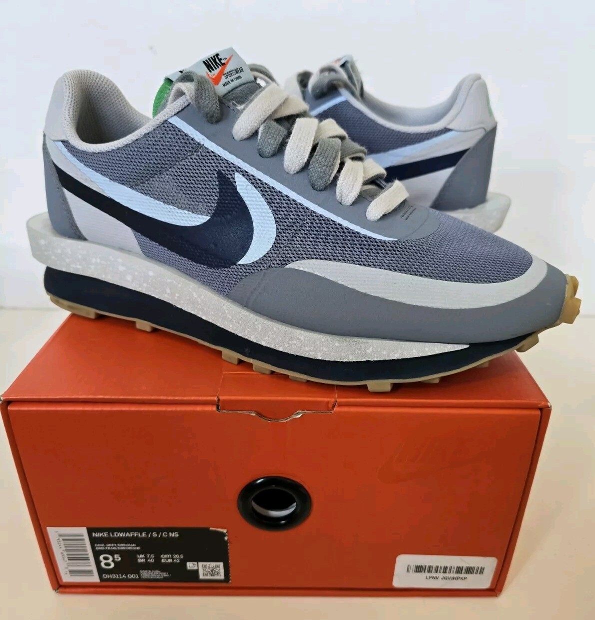 SACAI X NIKE Nike Sacai LD Waffle x CLOT Kiss Of Death 2 DH3114 001 Uomo Taglia 8 5