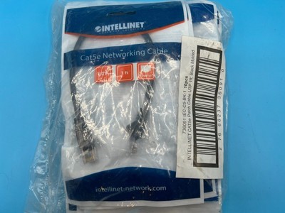 10 PACK Intellinet 1ft CAT5e UTP Ethernet RJ45 Full 8-Wire Patch Cable BLAC