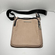 Steve Madden Pink Leather Spell Out Nylon Strap Crossbody Satchel Purse