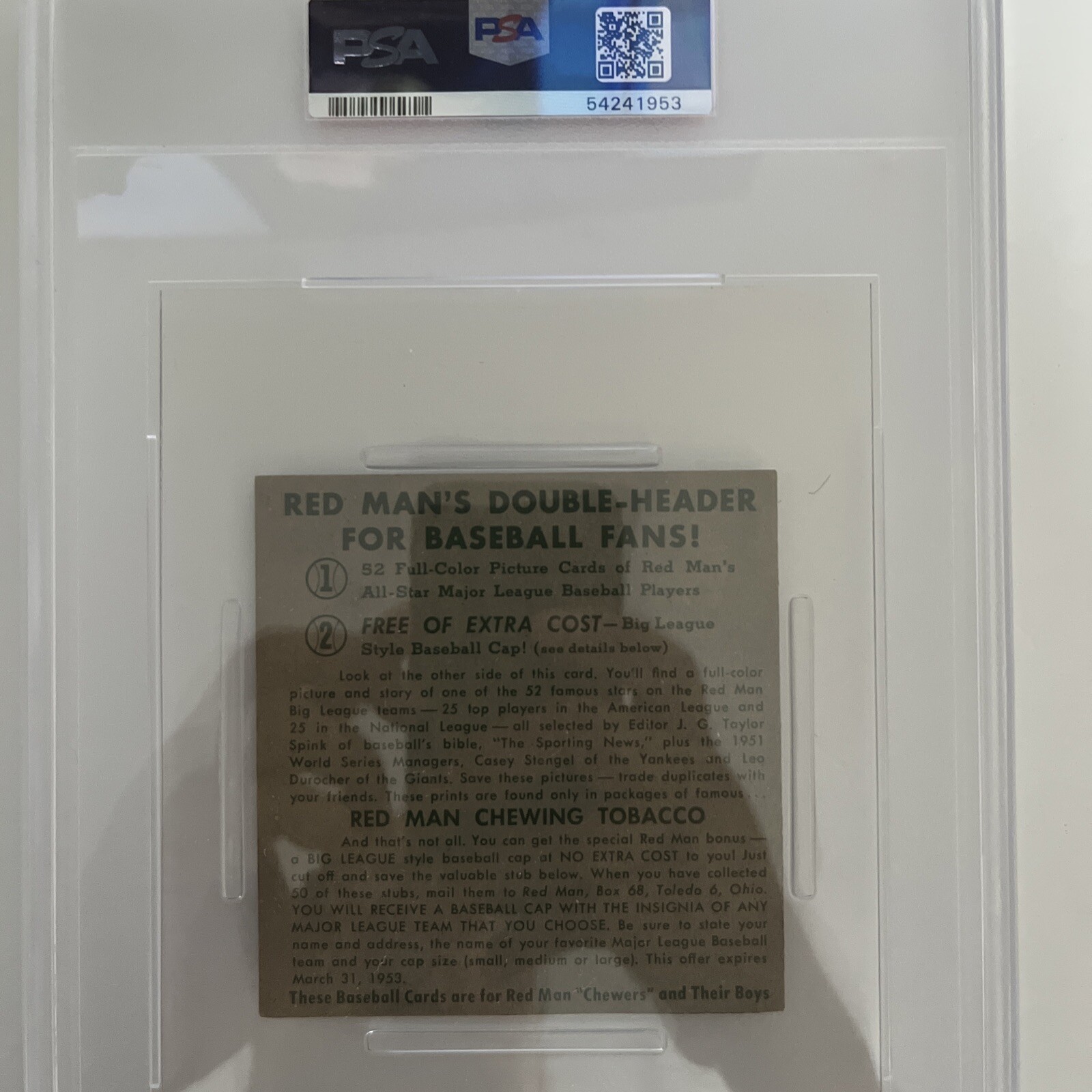 1952 Red Man Baseball Card No Tab George Kell Detroit Tigers PSA 3 VG SEE OTHER - Picture 8 of 11