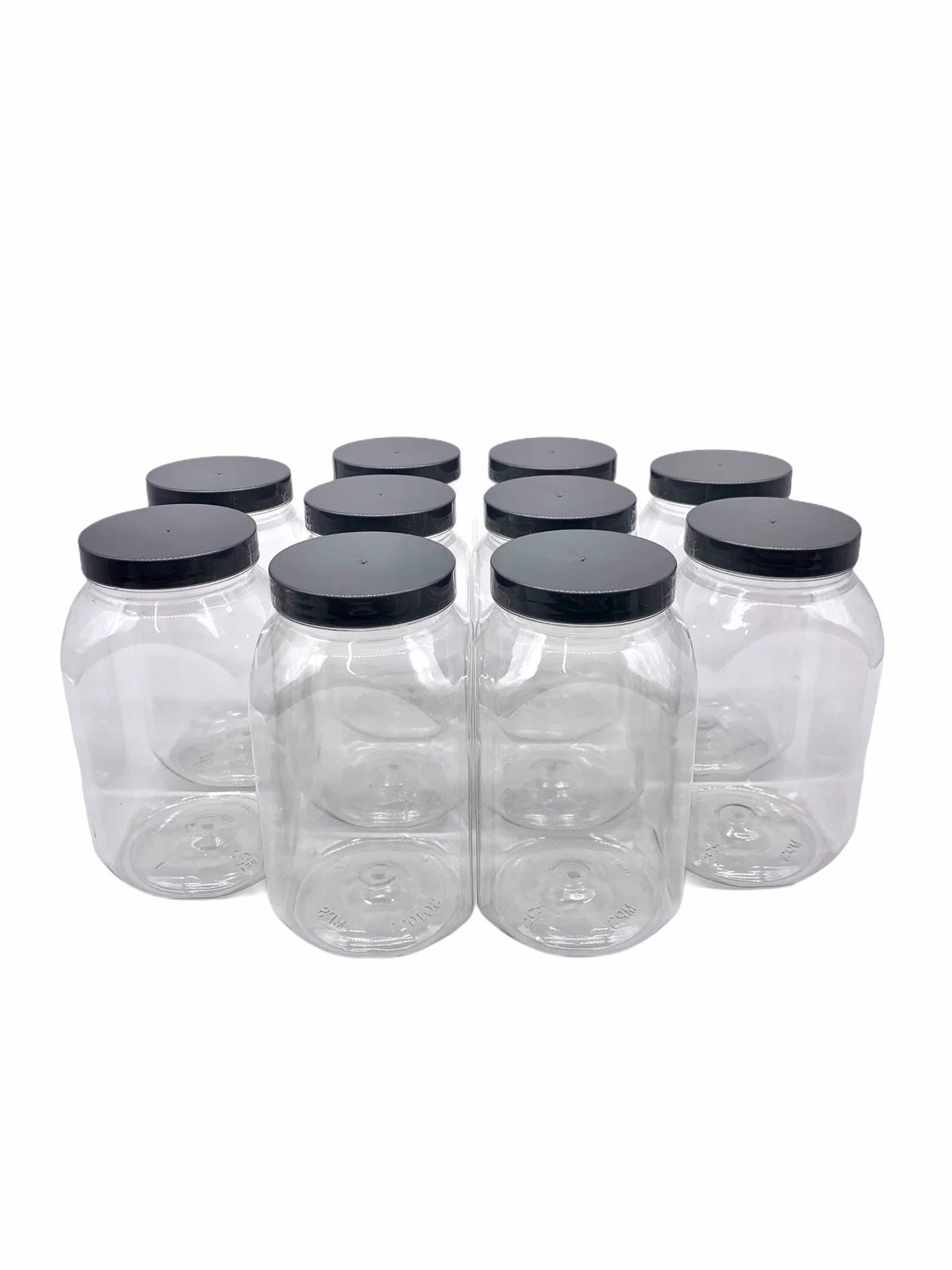 Plastic Square Storage Jars Kitchen Food Garage Organisation Tub Silver 995ml 1L
