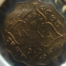 British India 1943C 1 Anna Y53-A  A411