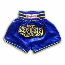Blue Muaythai Shorts Muay Thai Embroidery Boxing Costume Mma K1 UFC MMA Sport