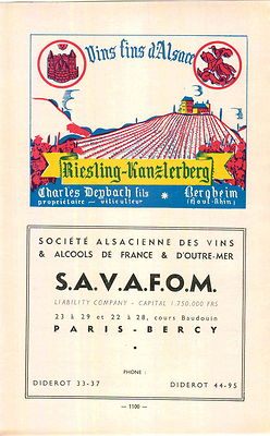 ADVERTISEMENT Vineyard Wine Riesling Kanzlerberg Charles Deybach Bergheim Alsace