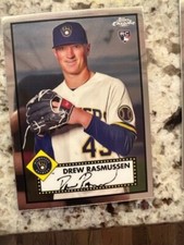 2022 TOPPS CHROME PLATINUM BASE ROOKIE CARD MILWAUKEE BREWERS DREW RASMUSSEN #62