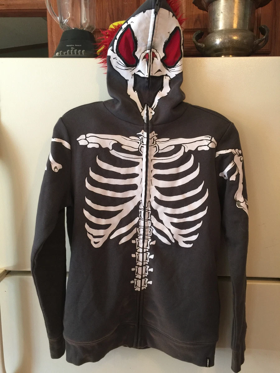 Boys Skull Zip Over Face Hoodie: S 