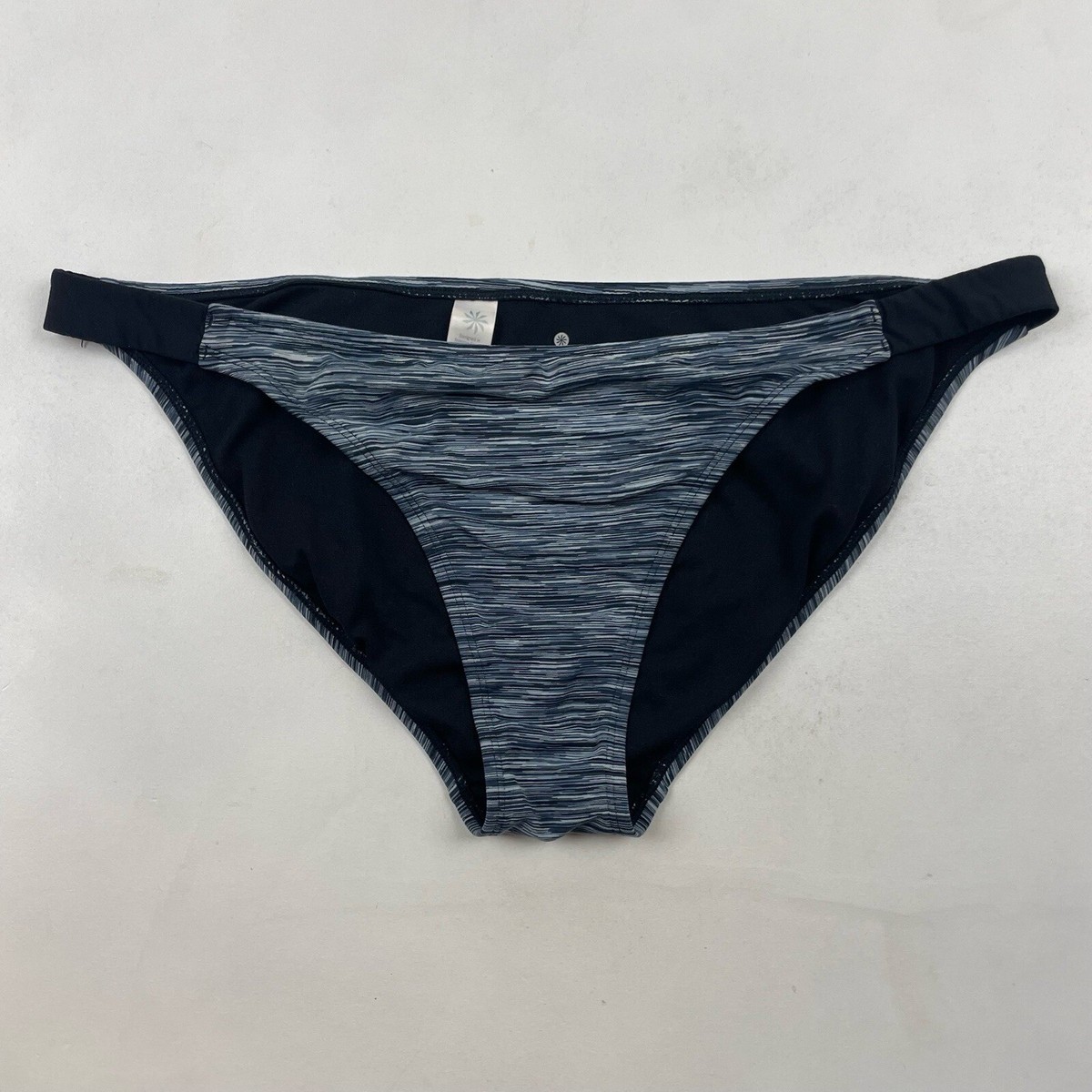 Athleta Space Dye Ebb Tide Bikini Bottom Swim Grey Black Heather