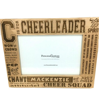 Mackenzie Cheerleader Personalized Cheer Squad Picture Frame Natural Wood New