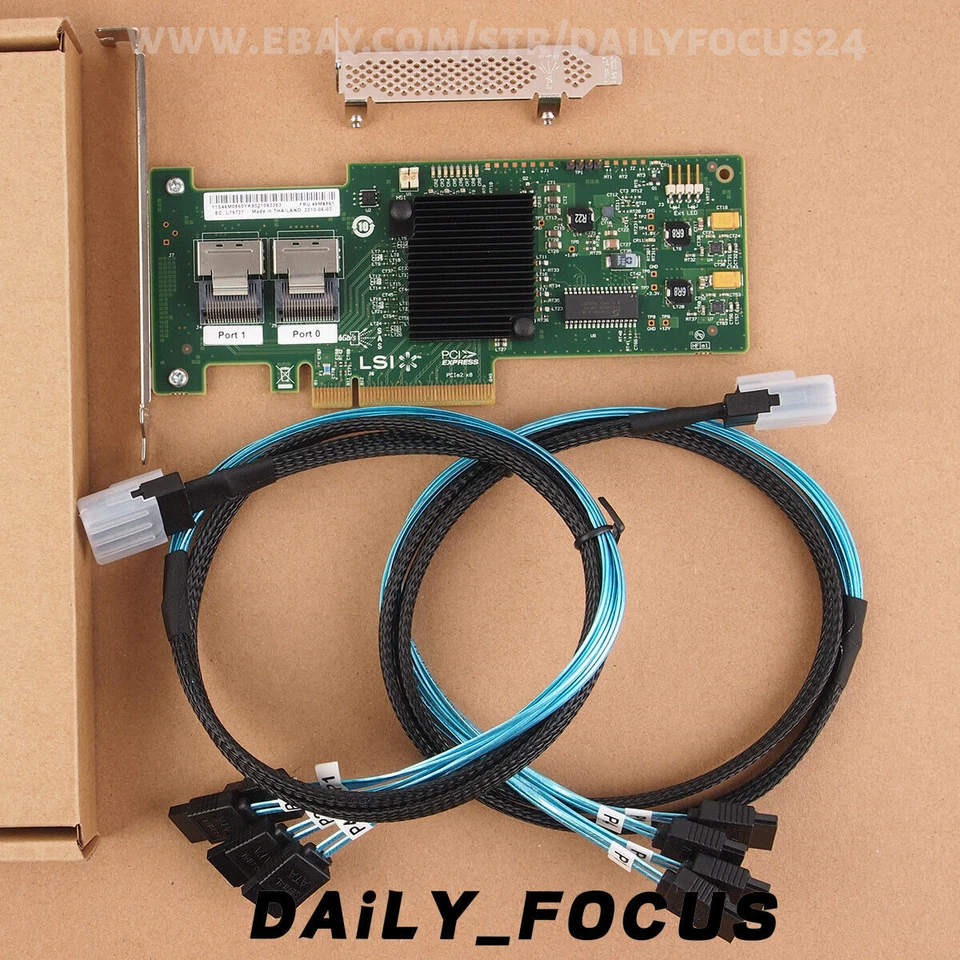 Para IBM M1015 9220-8i (=9210-8i) 6 Gbps SAS P20 Modo IT NAS FreeRAID CON 2 cables Foto 2 de 4