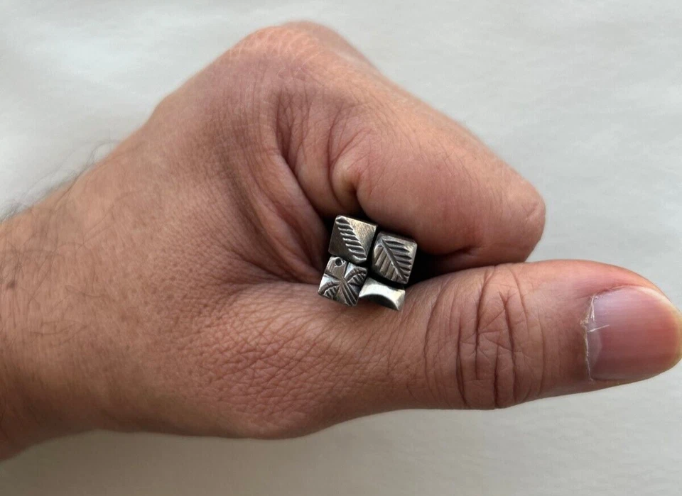 Vintage Indian Iron Punch Stamp Jewelry Stamping Tool 4pcs - Image 2 of 4