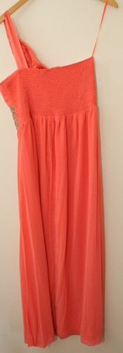 Fabulous One Shoulder 'Cleopatra' Prom Dress by NEW LOOK. Coral. Sz 16 - Picture 4 of 4