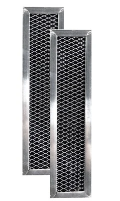 AIR FILTER FACTORY Compatible GE WB02X10943 Charcoal Carbon Microwave Smoke Odors Filters 2 Pack