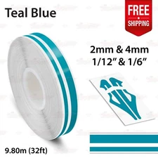 TEAL BLUE 1/2" 12mm Twin Lines Roll PIN STRIPE Car Trim TAPE Decal Vinyl Sticker