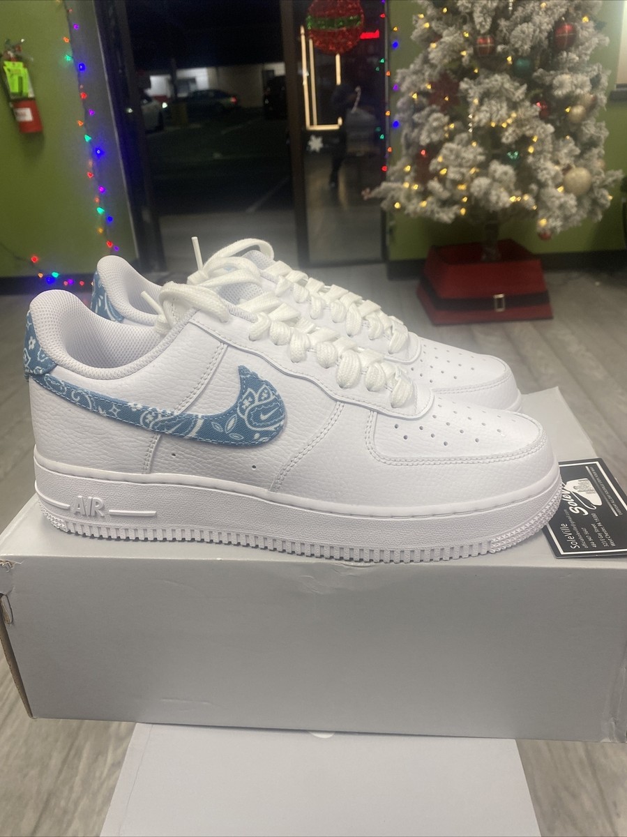 Size 8 - Nike Air Force 1 '07 Essentials Blue Paisley 2021