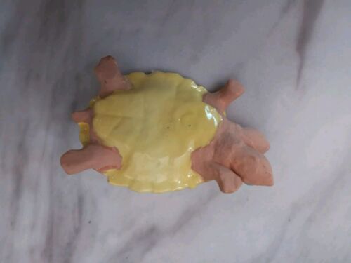 Vintage Old Aquarium Fishbowl Ceramic Bisque Blue Eye Albino 2 Headed Turtle - Picture 7 of 8