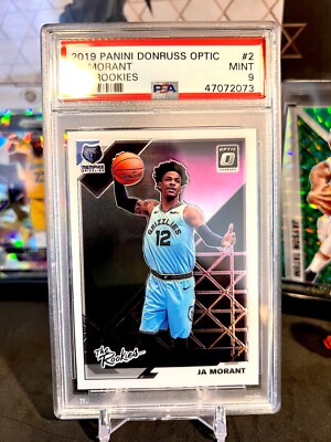 ja morant graded rookie card ⭐️ JA MORANT 2019 PANINI DONRUSS OPTIC #2 PSA 9 MINT GRADED ROOKIE CARD RC  🔥
