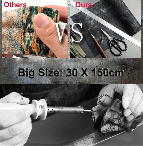 Elastic Self-adhesive Camouflage Cloth Hunting Camping Stealth Waterproof Tape - Picture 3 of 46