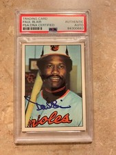 Paul Blair Autographed 1975 SSPC Baseball Card PSA Certified Slabbed MLB