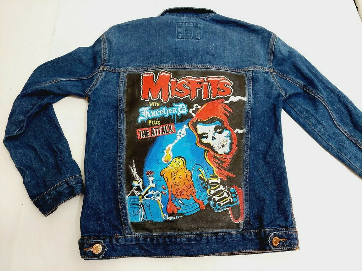 Custom Painted Denim Jacket - Misfits 