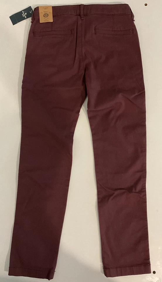 Abercrombie Niños Niños Delgado Ajustado Chino Caqui Nuevo Con Etiquetas Talla 11/12 Foto 2 de 4