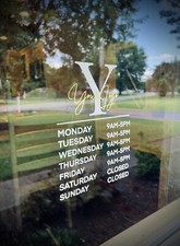 Custom Business Store Hours Sign Decal Sticker EXTERIOR Window Door
