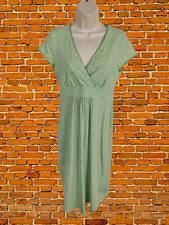 BODEN SIZE UK 10L GREEN DRESS T SHIRT WRAP SHORT SLEEVE SPOT CASUAL BEACH WOMENS