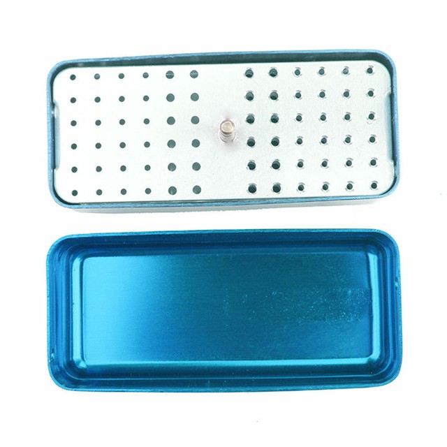 Dental Bur Burs Holder Block Disinfection Box Aluminium Autoclave 72