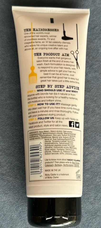 Nicky Clarke - Blonde Conditioner with kerastrength. Lightboost 250ml. New - Image 4 of 4