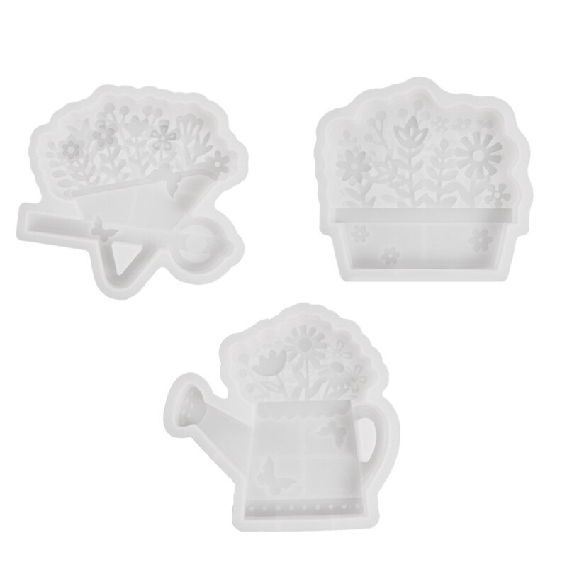 Artistic Silicone Mold Set for DIY Garden Cart Pots and Kettles