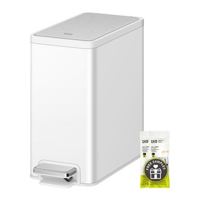 Slim Small Bathroom Trash Can with Lid, Stainless Steel Small Garbage Can wit...