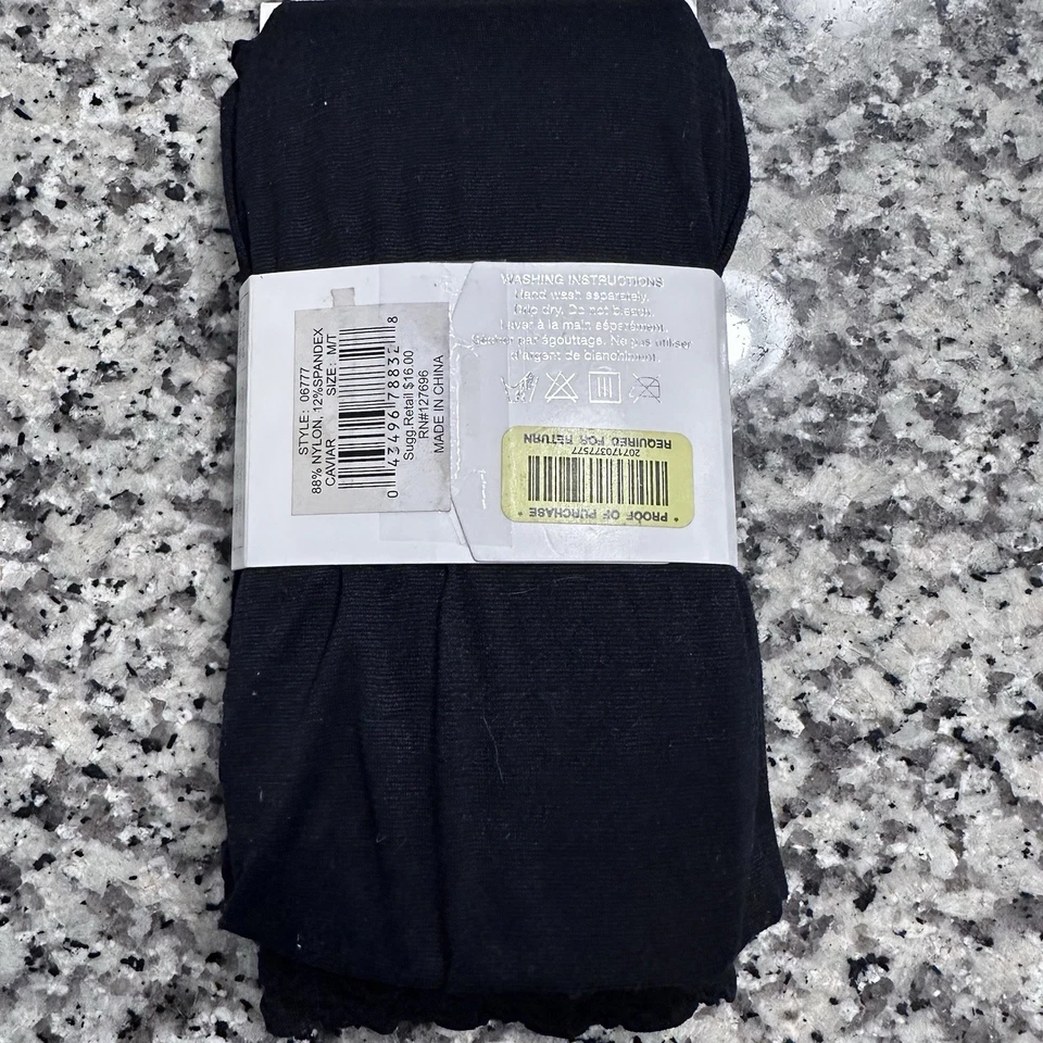 Medias para mujer Jessica Simpson negras cavier sin pies con volantes talla M/T Style06777 Foto 2 de 4