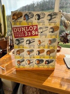 vintage Dunlop advertising. freestanding cardboard 20x14.5 inch Dated1937