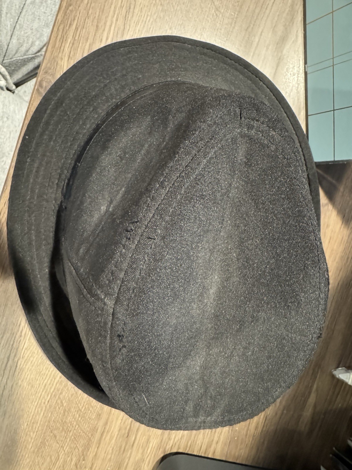 Black Fedora Hat Unisex  Solid Pattern One Size C… - image 4