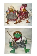 Lot Of 3 Vintage Russ The Country Folks, Ducks, Frog, Mrs Quackerly