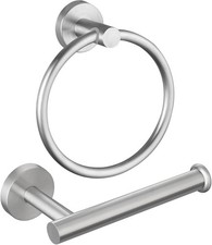 Bathroom Hardware Set, Towel Ring  Toilet Paper Holder, Stainless Steel SUS304,