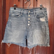 So Curvy Mom High Rise Denim Shorts 7/28w Distressed Blue Jean Summer Wear
